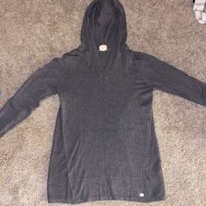 V-NECK GREY HOODIE